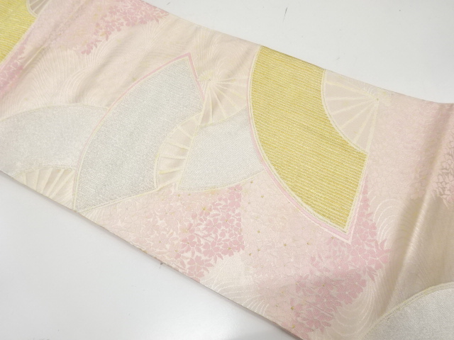JAPANESE KIMONO / ANTIQUE FUKURO OBI / SILK / WOVEN WEEPING SAKURA